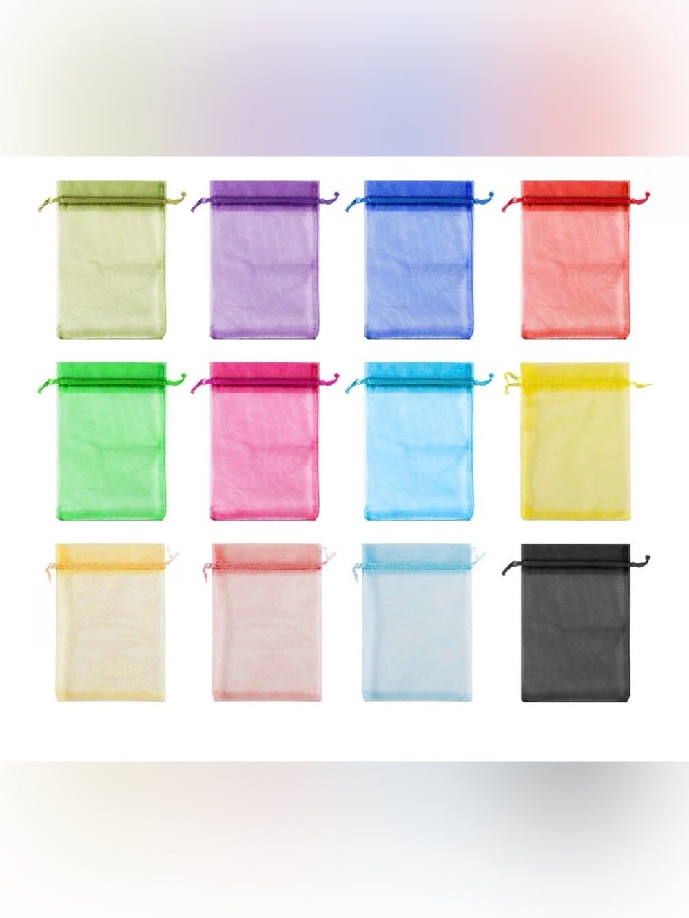 Multicolor 24 pack Organza Bags 4x6”